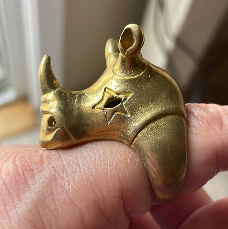 Rhino Ring - Brass - Vintage