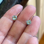 Blue Topaz Leverback Earrings - 10k Gold - Vintage