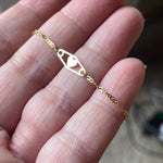 Heart Station Necklace - 14k Gold - Vintage