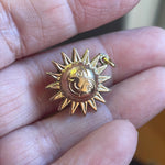 Puffy Sun Pendant - 9k Gold - Vintage