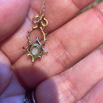 Opal Filigree Necklace - 14k Gold - Vintage