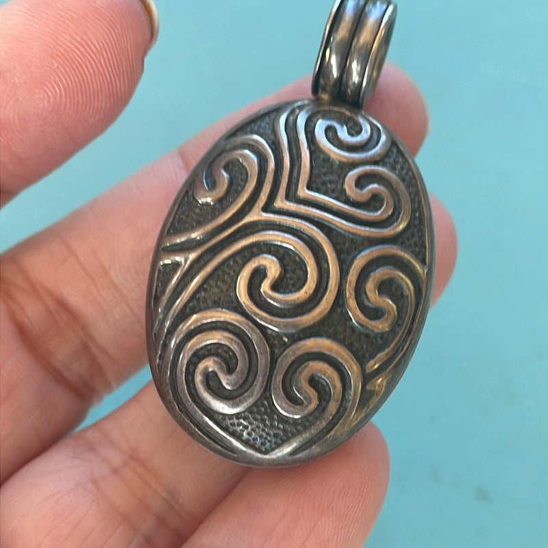 Ornate Swirling Locket - Sterling Silver - Vintage