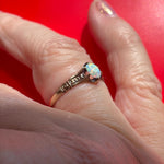 Opal Ring - Ornate Shoulders - 14k Rose Gold - Victorian - Antique