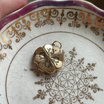 Engraved Flower Clover Locket - Gold Filled - Vintage