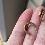 Faceted Hoop Earrings - Post Back - 10k Gold - Vintage