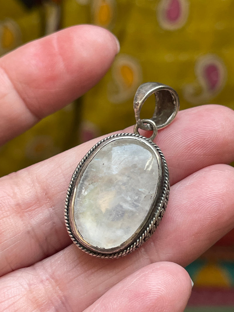 Moonstone Pendant - Sterling Silver- Vintage