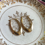 Long Oval Hoop Earrings - 14k Gold - Vintage