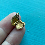 Dainty Heart Flower Locket -Gold Filled - Vintage