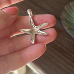 Starfish Pendant - Opal Inlay - Sterling Silver