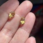 Citrine Stud Earrings - 10k Gold - Vintage