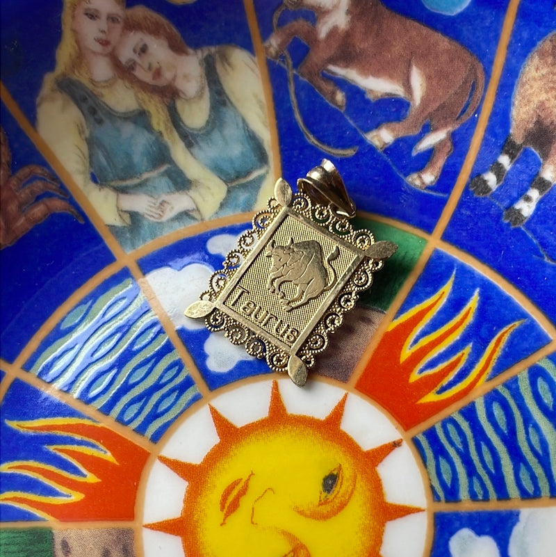 Taurus Pendant - Zodiac - 10k Gold - Vintage