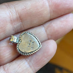 Opal Heart Pendant - Sterling Silver - Native American - Vintage