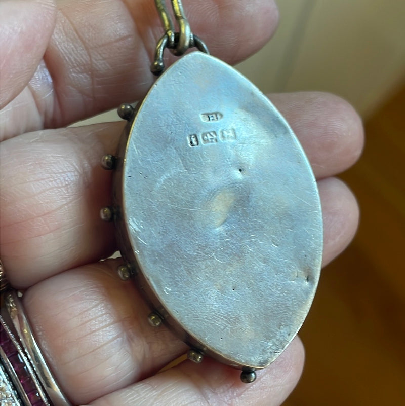 Leaf Locket - Sterling Silver - Antique