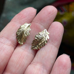 Leaf Earrings - 14k Gold - Vintage