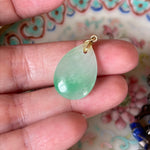 Jade Drop Pendant - 14k Gold - Vintage