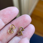 Bow Stud Earrings - 10k Gold - Vintage