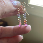 Rainbow Drop Earrings - Gold Filled - Handmade