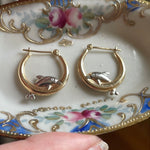 Dolphin Hoop Earrings - 10k Gold - Vintage