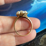 Pearl Flower Ring - 10k Gold - Vintage