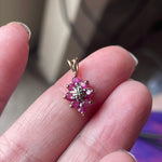 Ruby Pendant - Diamond - 10k Gold - Vintage