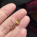 Citrine Stud Earrings - 10k Gold - Vintage