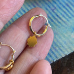 Ornate Hoop Earrings - 14k Gold Hoops and 18k Gold Drops - Vintage