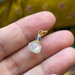 Moonstone Pumpkin Pendant - Fluorite - Gold Filled - Handmade