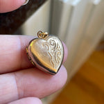 Engraved Heart Locket - Gold Filled - Vintage