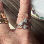 Diamond Star Trilogy Ring - 10k White Gold - Vintage