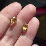 Citrine Stud Earrings - 10k Gold - Vintage