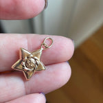 Puffy Star Pendant - Sun Face - 14k Gold - Vintage