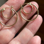 Double Hoop Earrings - 10k Gold - Vintage