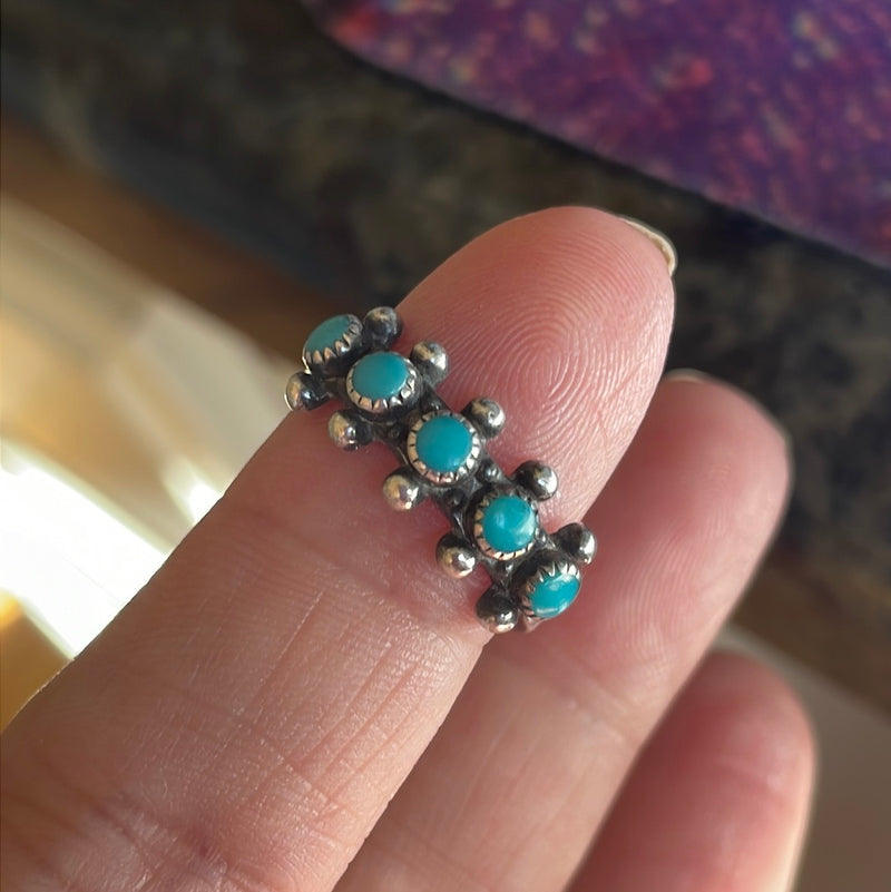 Turquoise Band - Sterling Silver - Native American - Vintage