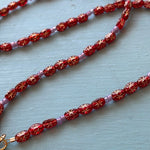 Red Starry Necklace - Bohemian Purple Glass - Gold Filled - Handmade