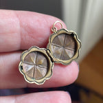 Engraved Flower Clover Locket - Gold Filled - Vintage