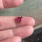 Ruby Heart Slider Pendant - Manmade - 10k Gold - Vintagd