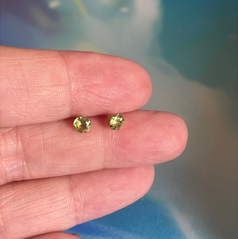 Peridot Earrings - 10k Gold - Vintage