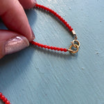 Italian Coral Beaded Necklace - Chalcedony - Stars - Gold Filled - Handmade