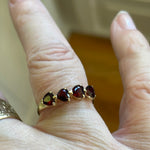 Garnet Heart Ring - 14k Gold - Vintage