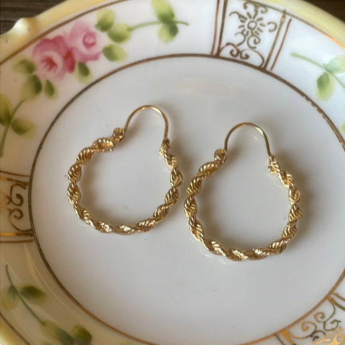 White Gold Hoop Earrings 14k - REMIjewels Vintage Jewelry