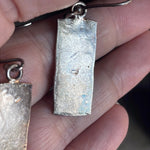 Rectangular Engraved Earrings - Sterling Silver - Vintage