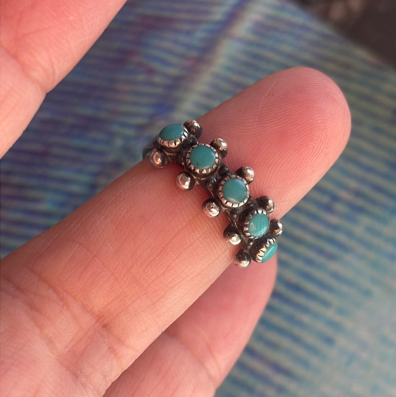 Turquoise Band - Sterling Silver - Native American - Vintage