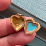 Engraved Dainty Heart Locket - 9k Gold - Vintage