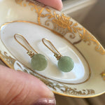 Jade Diamond Earrings - 14k Gold - Vintage