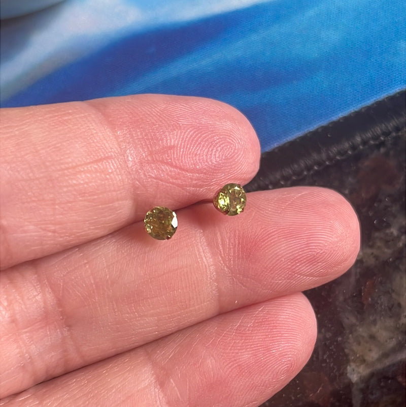 Peridot Earrings - 10k Gold - Vintage