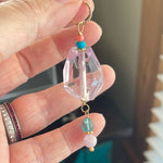 Ametrine Pendant - Kunzite, Apatite, Turquoise and Coral - Gold Filled - Handmade