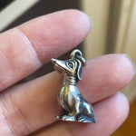 Dog Pendant Charm - Sterling Silver - Vintage