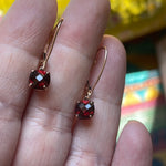 Garnet Earrings - 10k Rose Gold - Vintage