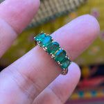 Emerald Diamond Band - 9K Gold - Vintage