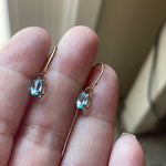 Blue Topaz Endless Hoop Earrings - 14k Gold - Vintage